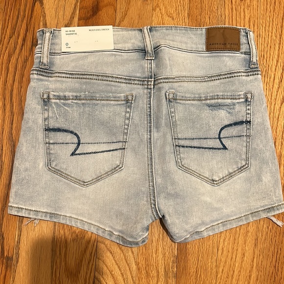 American Eagle Next Level High-Waisted Stretch Denim Shortie Shorts - Picture 3 of 6